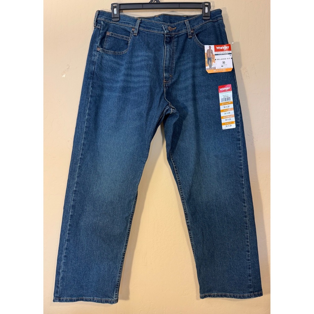 Wrangler Jeans Men‎ 36x29 Blue Relaxed Fit Five Star Heritage Casual Denim NEW